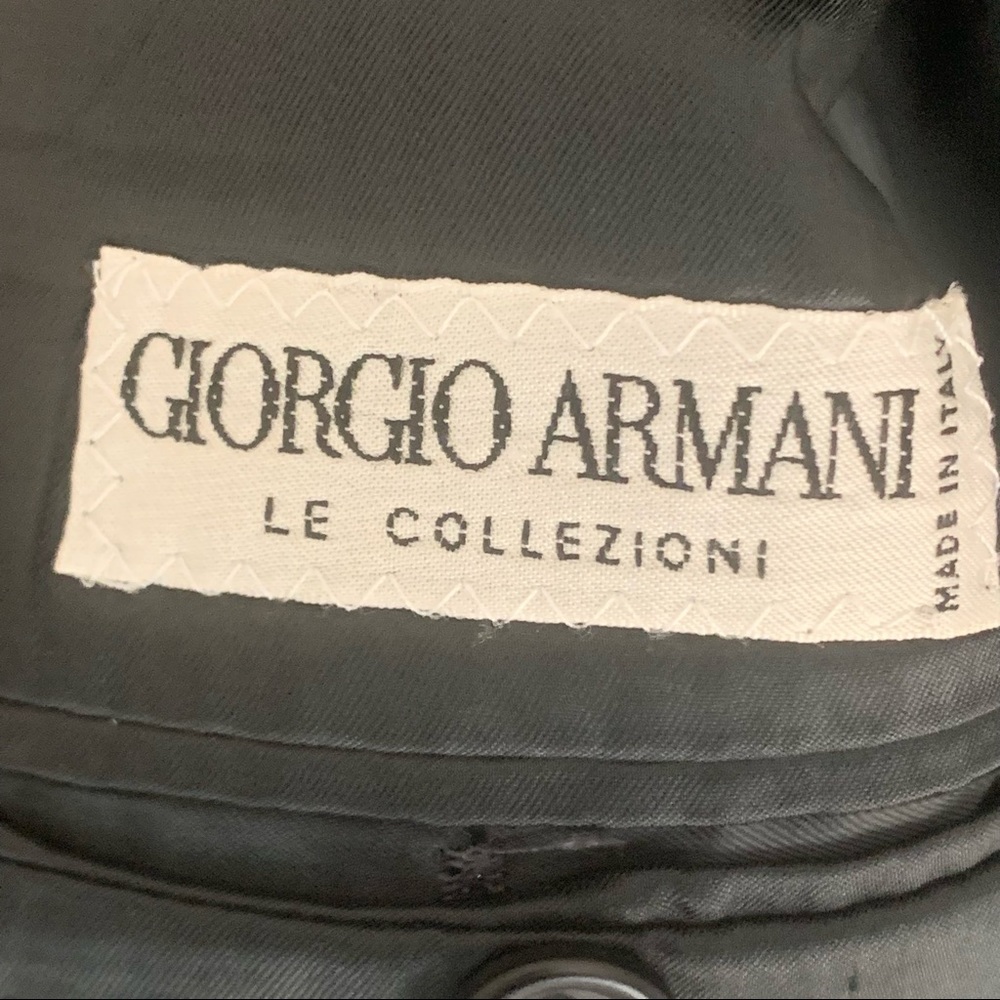 GIORGIO ARMANI Le Collezioni 2 Button Pinstripe Blazer Sport Coat New Wool Gray - Picture 2 of 16